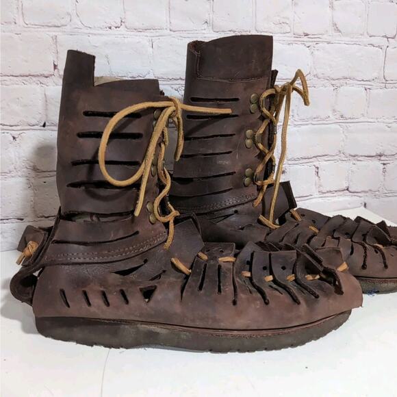 Ecce Caligae Sandals Gladiator Brown Leather Vibram Sole Men's Centorian Hiking - Picture 3 of 15